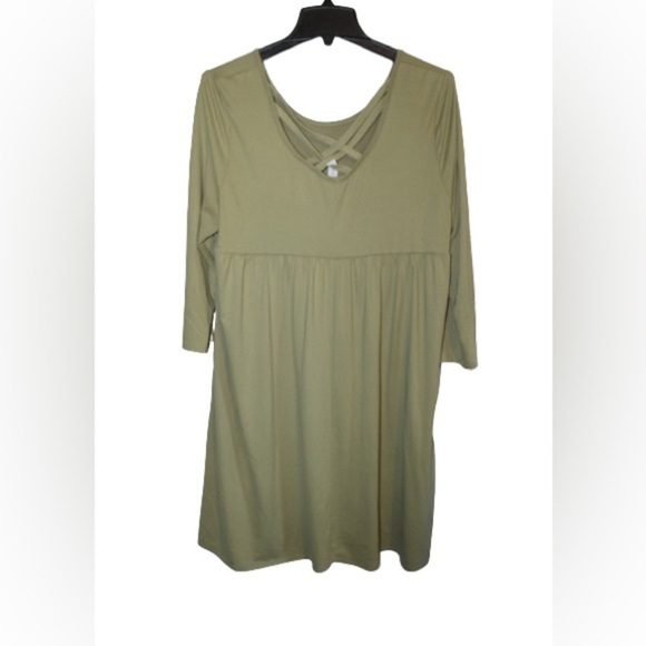 Honeyme Dress green dress , New With Tags!buttery soft with pockets size large - Picture 4 of 7